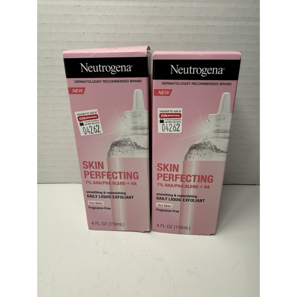 2 New Neutrogena Face Perfecting Exfoliating Serum Dry Hyaluronic Acid Smooth